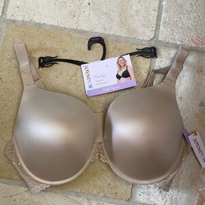 MWT JOYSPUN Women's Plus Size Underwire Plunge Bra Lace comfort many sizes avail